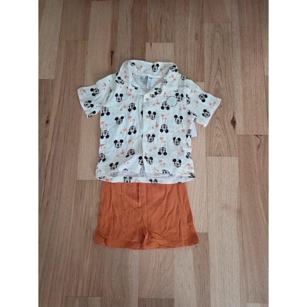Mickey Mouse short shirt set cotton size 7